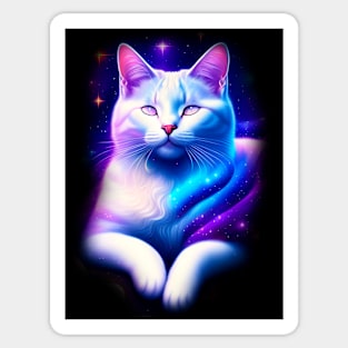 Galaxy Mystical Cat Coloful Sticker